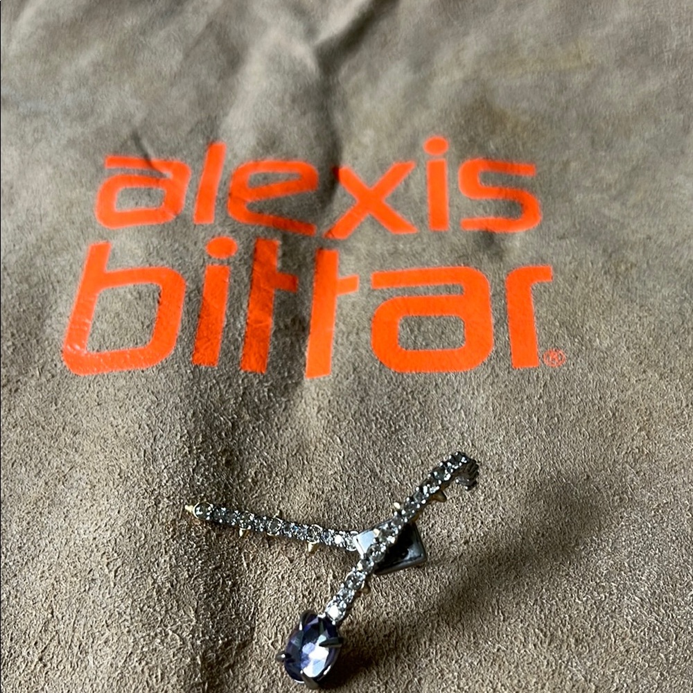 Alexis Bittar Silver Earring with Lavender Gem new never used